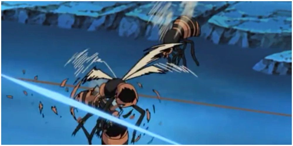Hinata Hyuga Uses Water Needle To Destroy Chakra Bees, Naruto