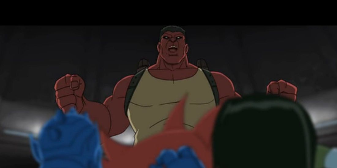 The Red Hulk sounds like a constantly angry Mr. Krabs.