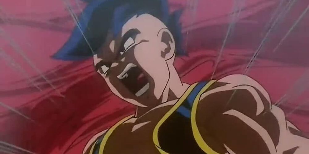 Uub ganha força durante sua luta contra Baby Vegeta em Dragon Ball GT