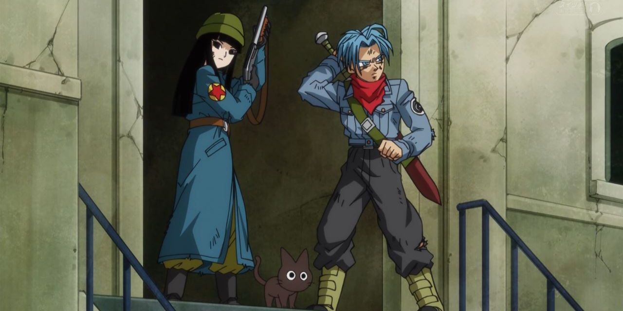 Future Trunks e Future Mai se preparando em Dragon Ball Super.