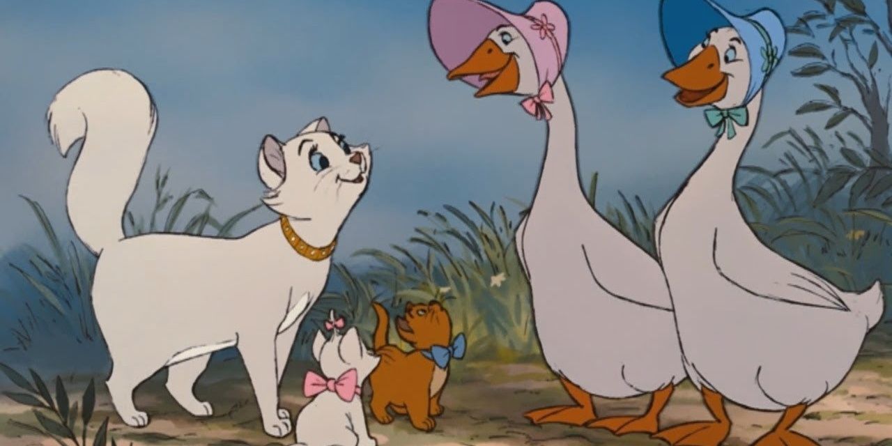 Duchess meets the geese in The Aristocats Cropped