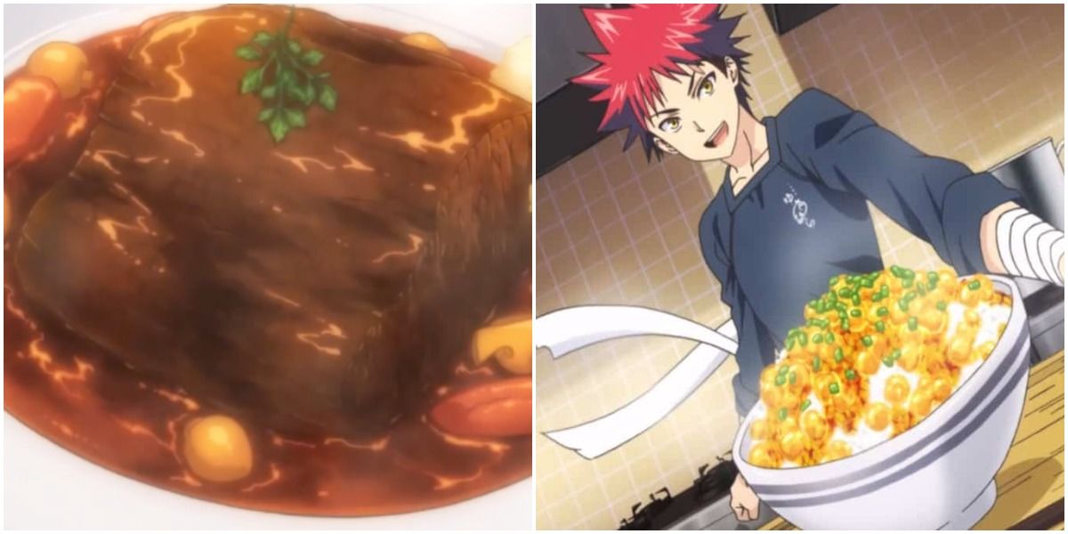 Food Wars Anime With Souma Serving Food And Roast