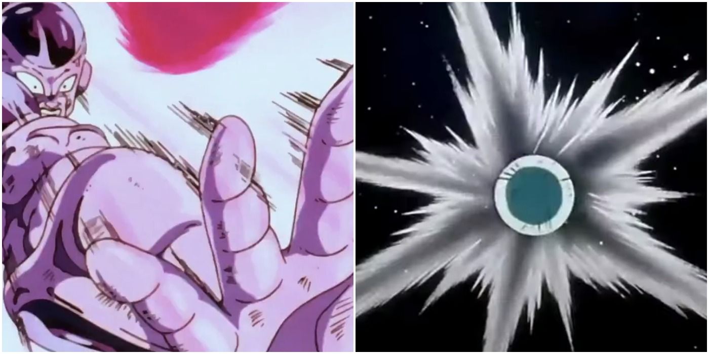 Frieza attacking and Goku escaping Namek in an &quot;Attack Ball&quot;