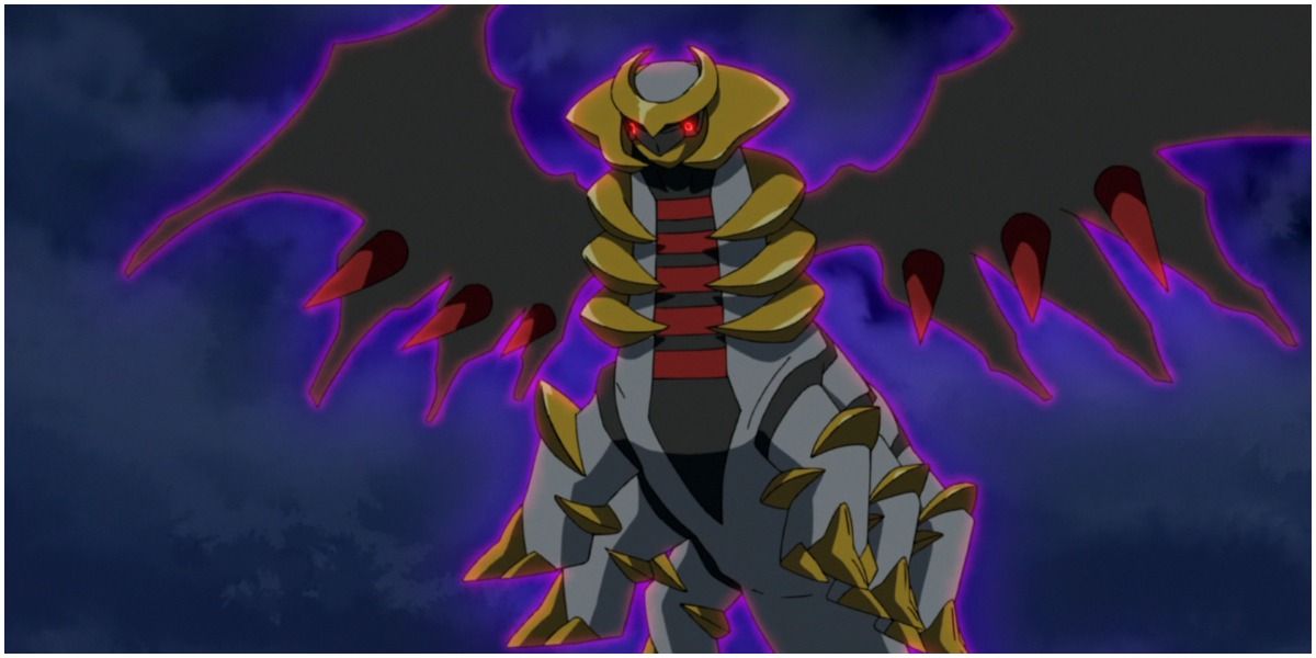 Giratina parece assustador no anime Pokémon