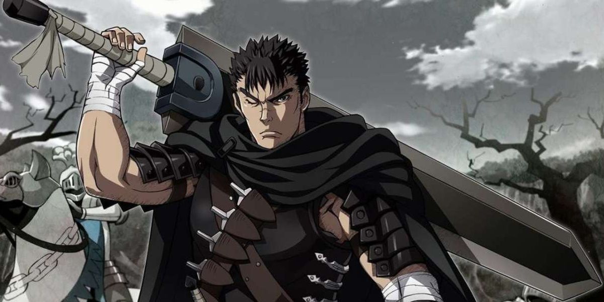Guts Frowning With His Sword In Berserk Anime