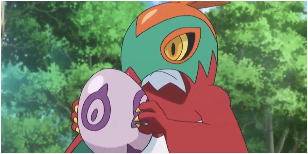Hawlucha is holding a Pokemon egg in the XY anime