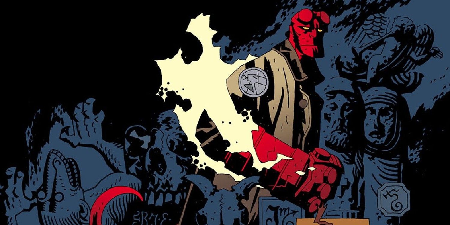 Hellboy's Right Hand of Doom smokes, as drawn by Mike Mignola