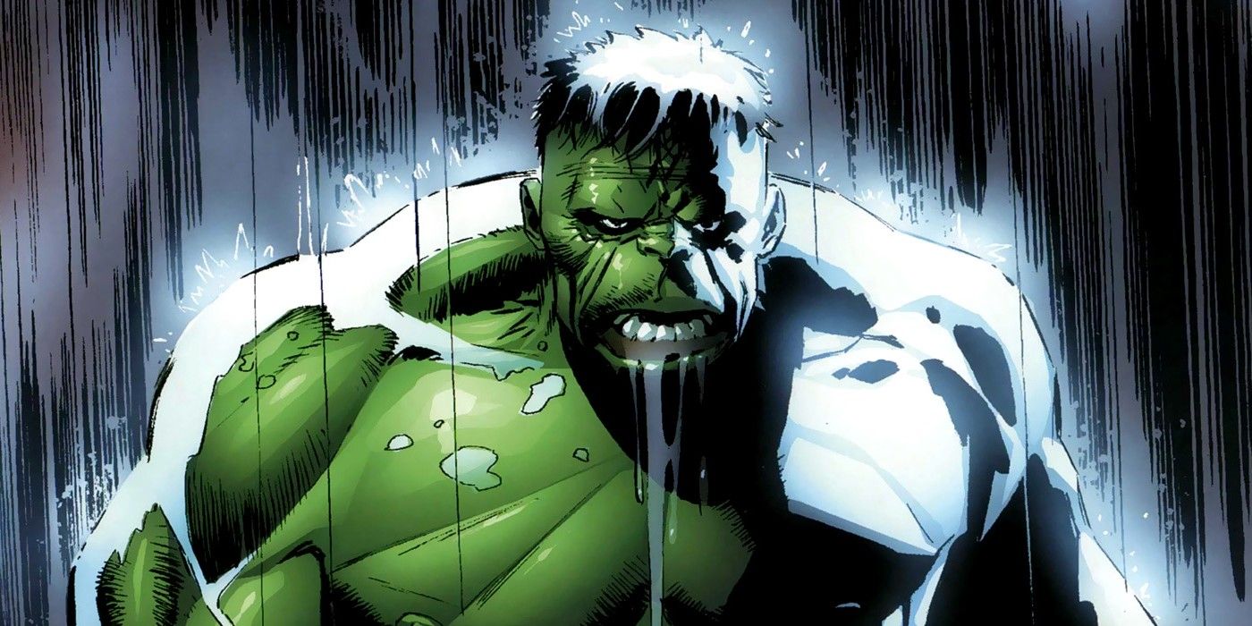 Hulk stands in the rain from Bruce Jones Hulk comics