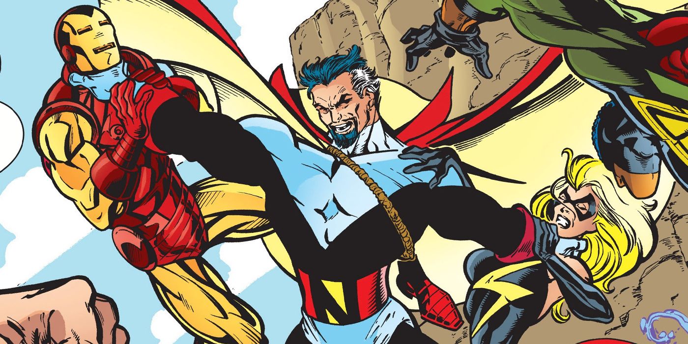 Count Nefaria fighting the Avengers in Marvel Comics