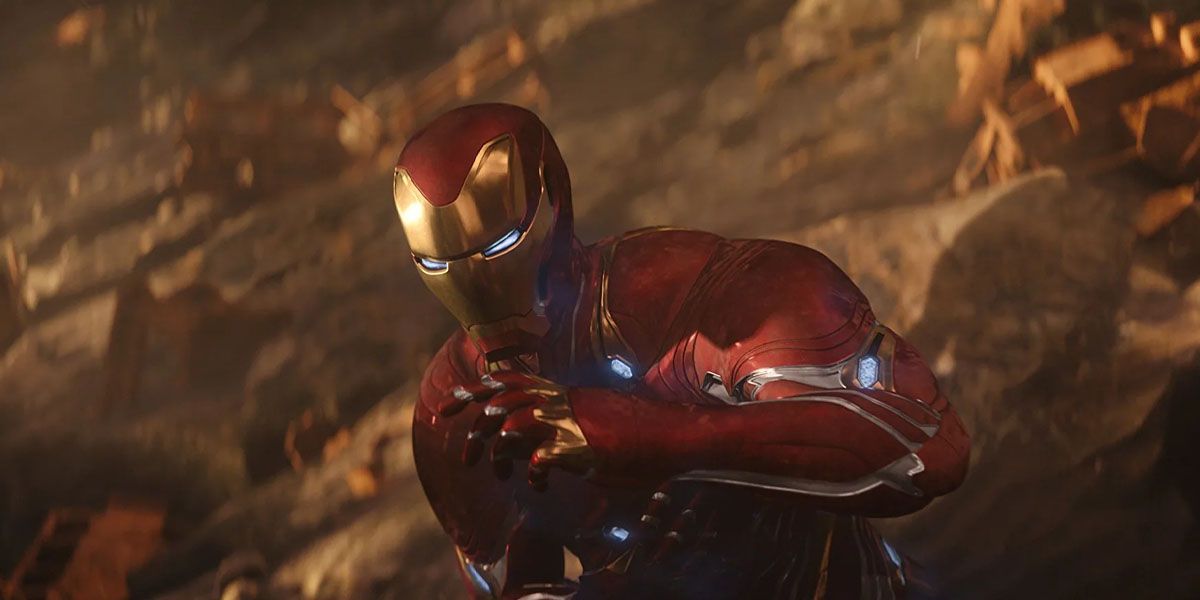 Tony in the Iron Man suit on Titan
