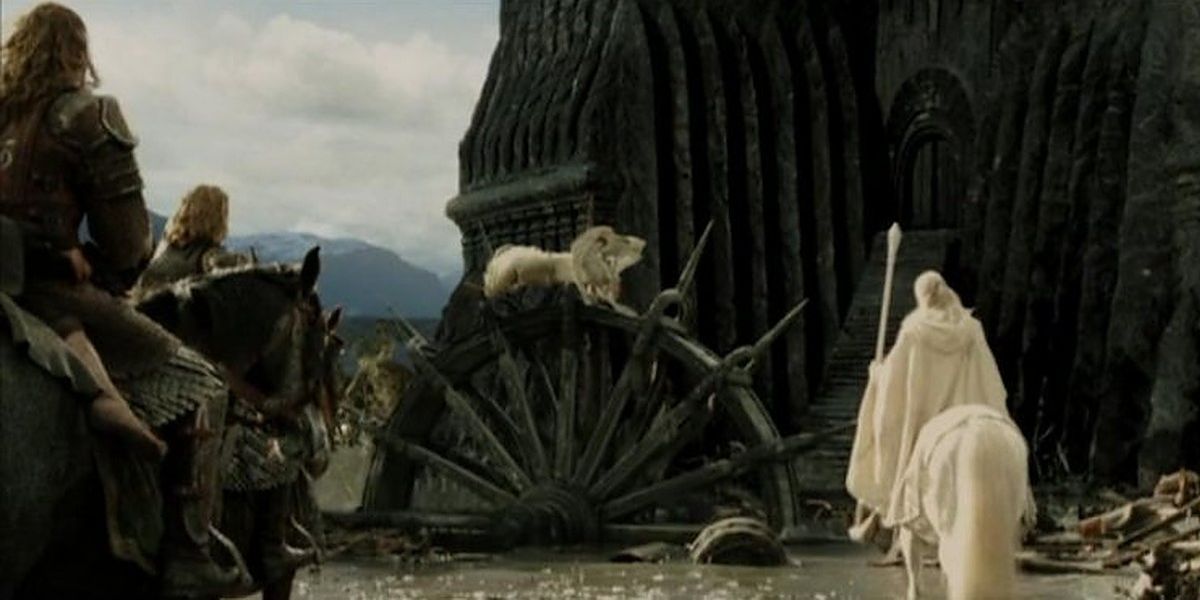 During Return of the King, Gandalf the White witnesses Saruman fall to his death in Isengard