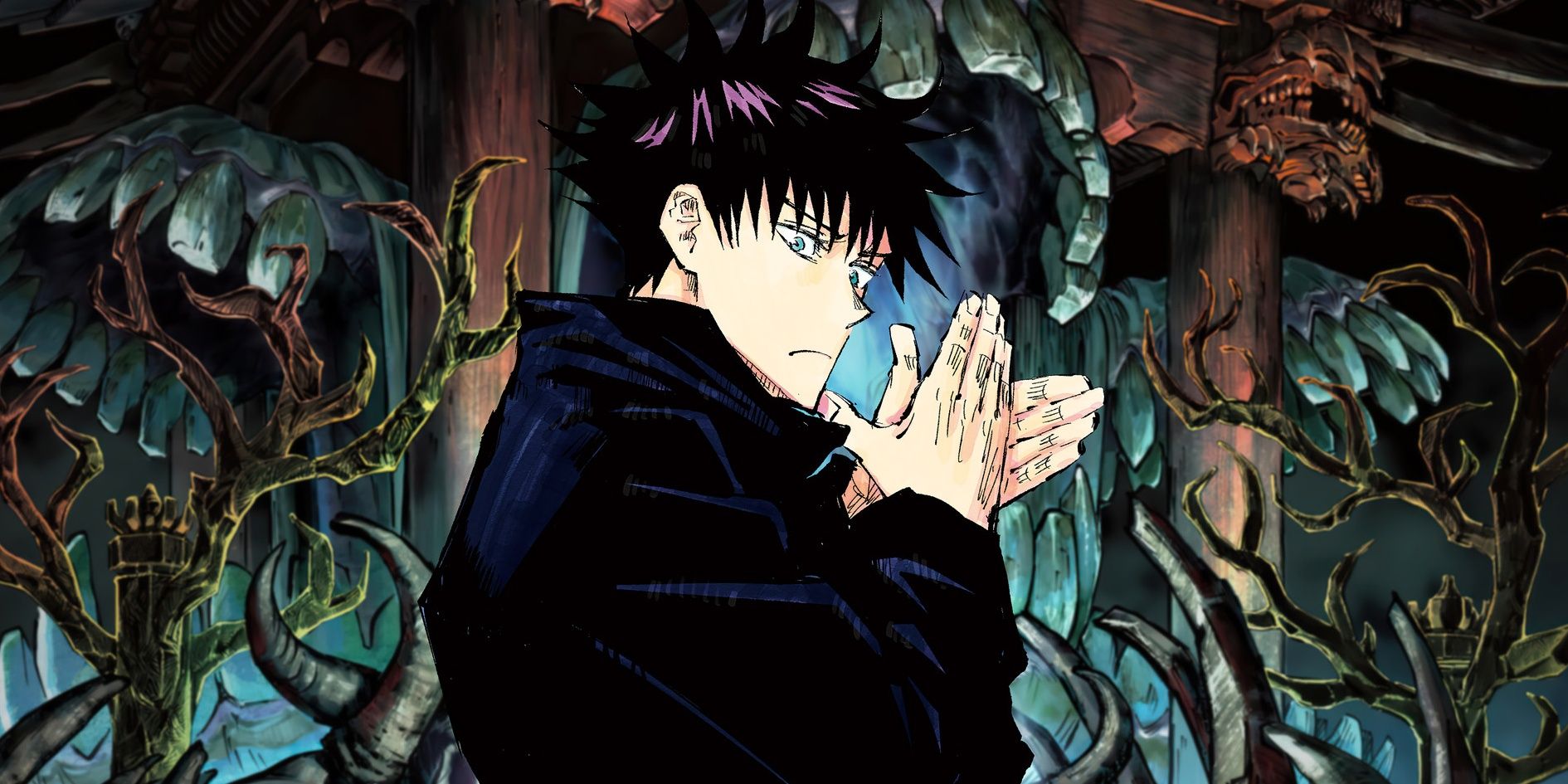 Jujutsu Kaisen's Megumi Fushiguro hands together