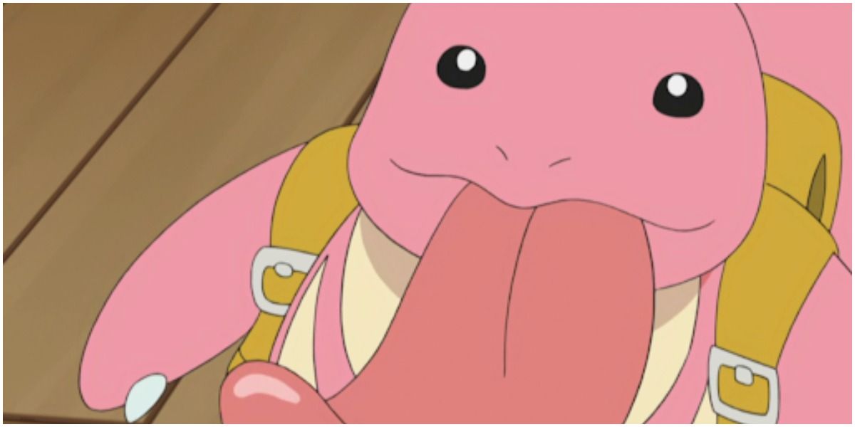 Lickitung with a bookbag on