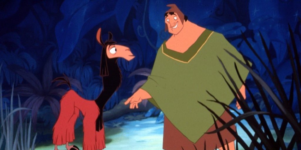 Llama Kuzco and Pacha in the jungle in The Emperor's New Groove Cropped