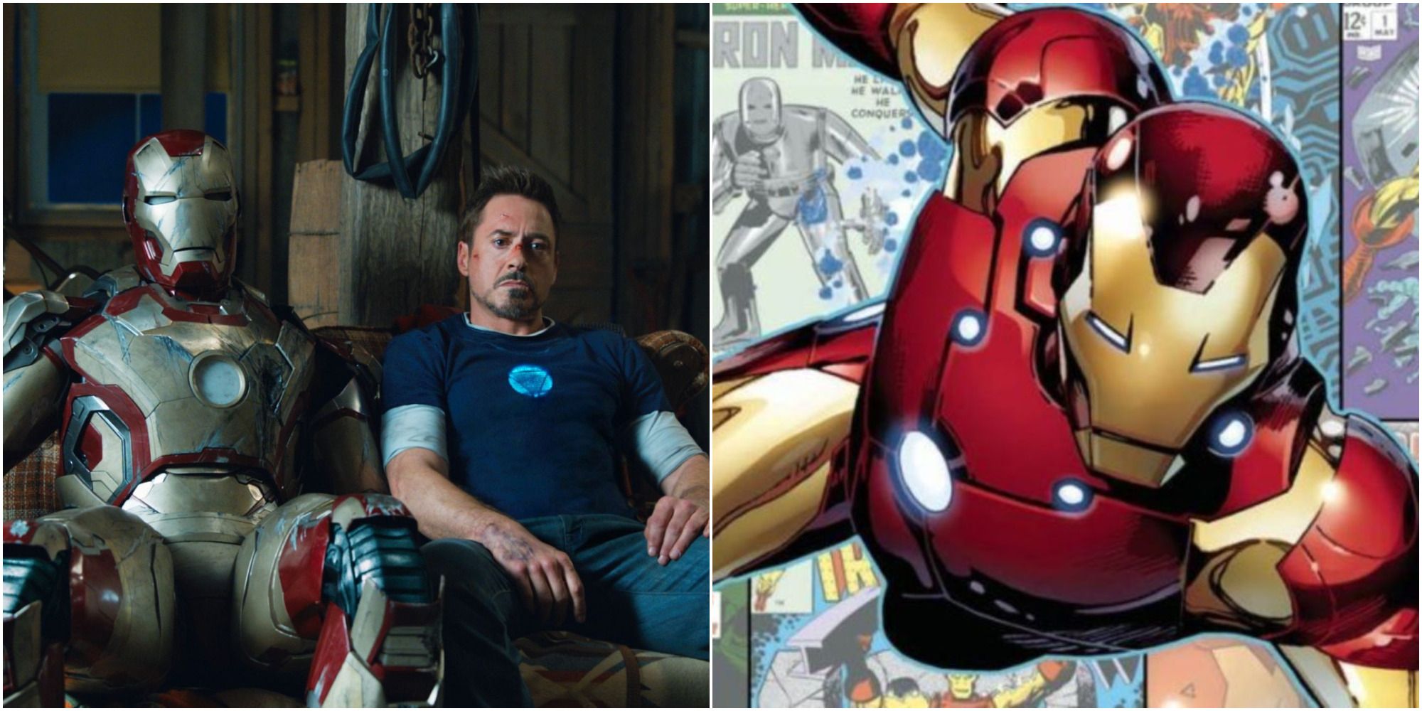 MCU Iron Man and Comic Iron Man
