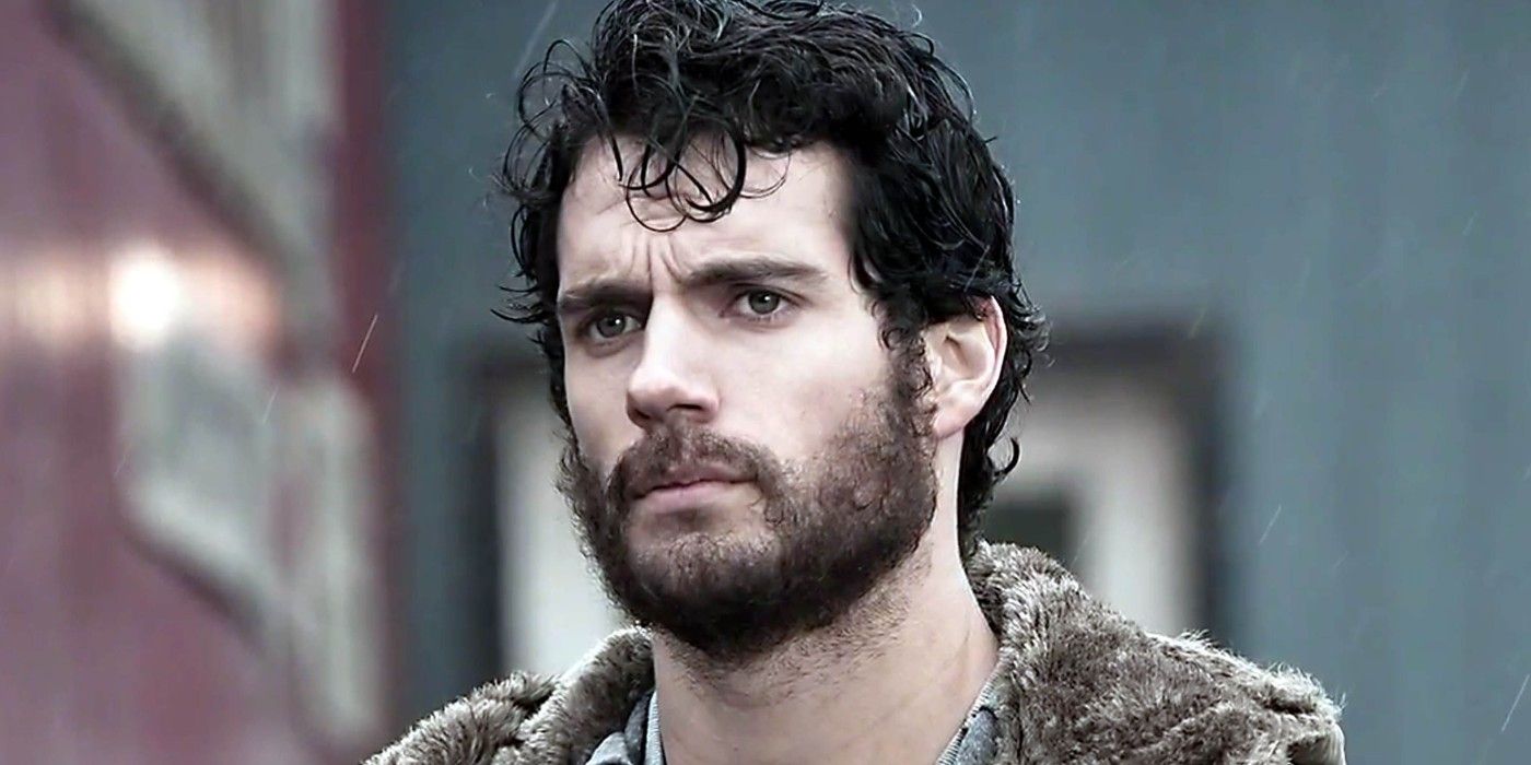 Henry Cavill with a beard in Man of Steel