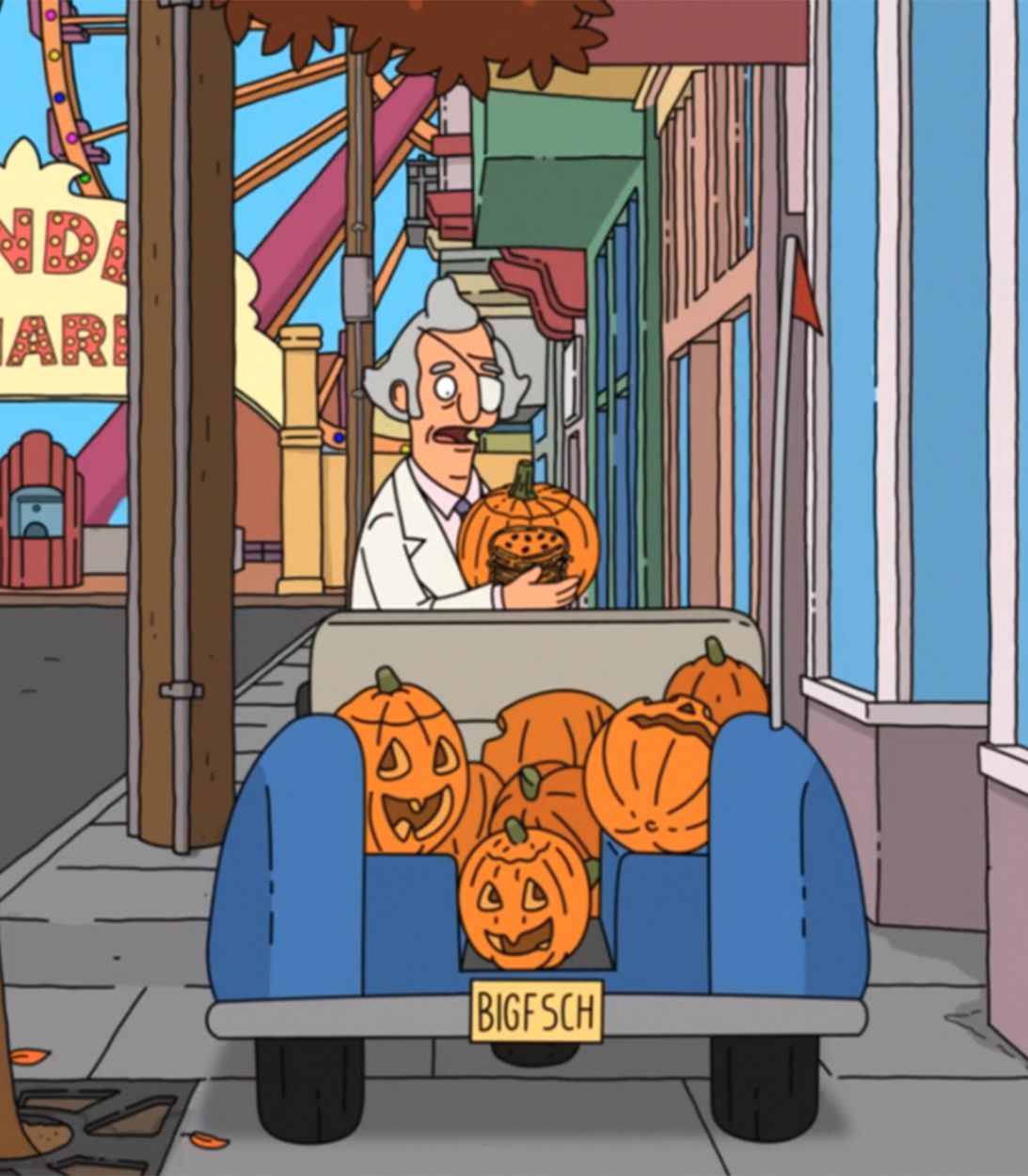 Mr. Fischoeder steals some pumpkins