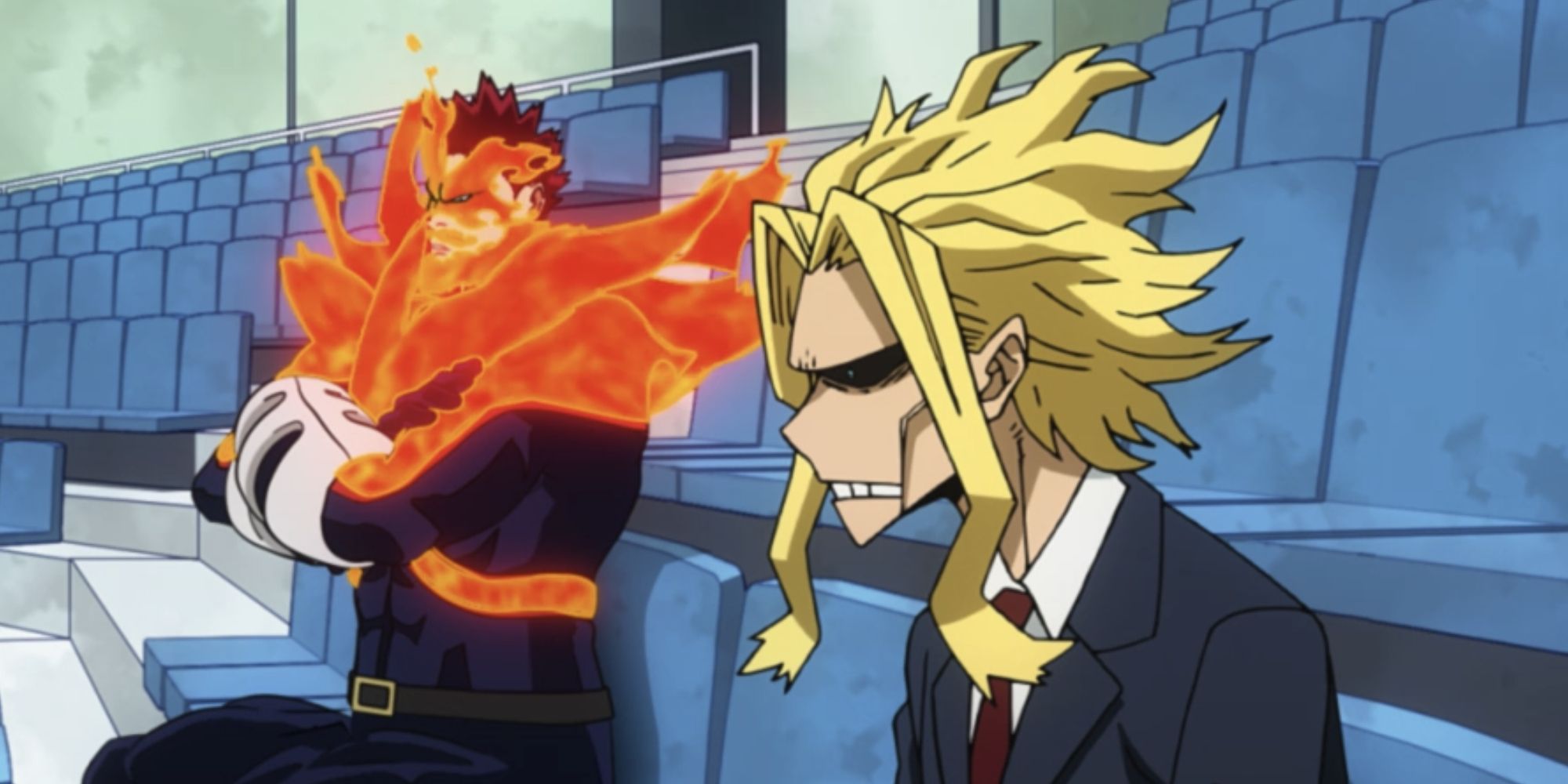 Endeavor and All Might sitting MHA