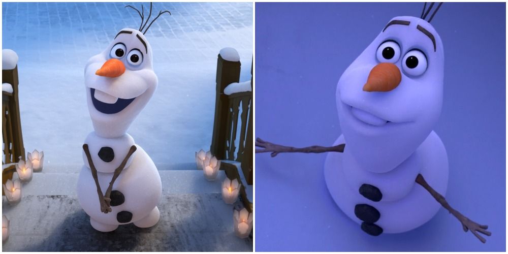 Olaf Standing up and Looking up Frozen