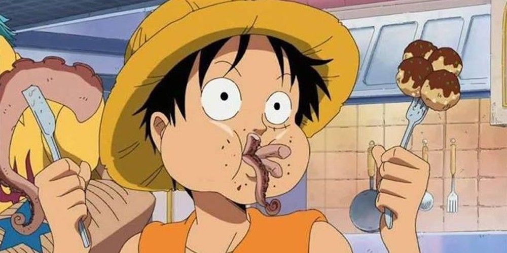 Anime One Piece Luffy Feasting