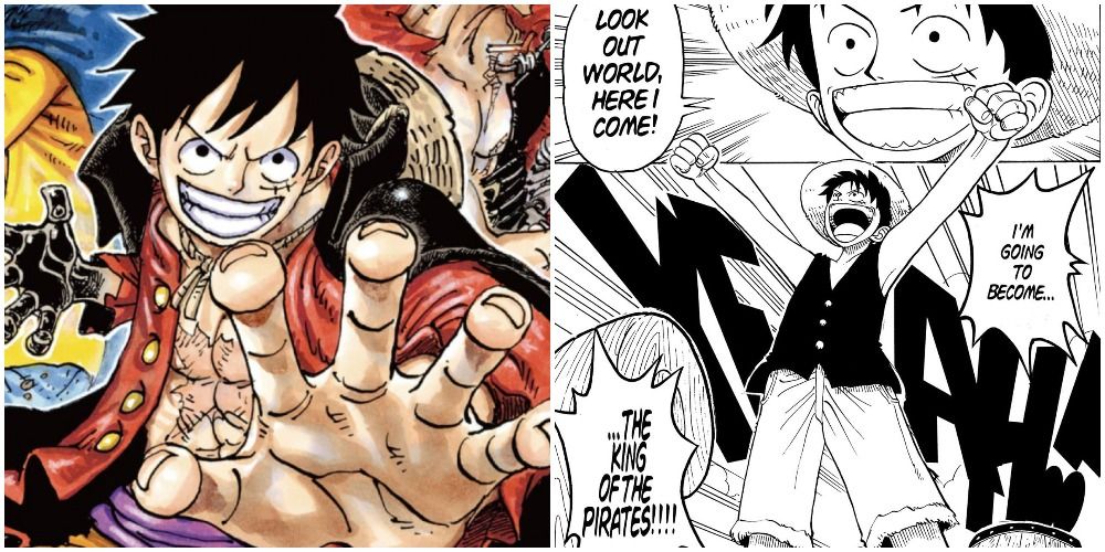 One Piece manga color and black and white