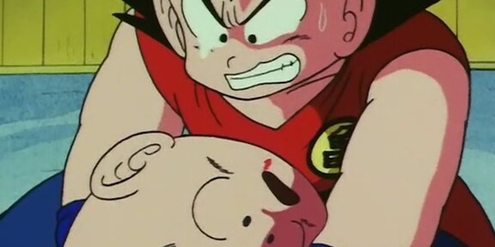 Anime Original Dragon Ball Kuririn Morto Goku Triste