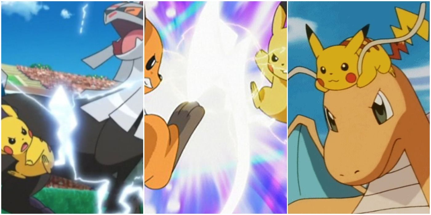 Pokemon Ash's Pikachu Fights Silvally Raichu Dragonite Trio