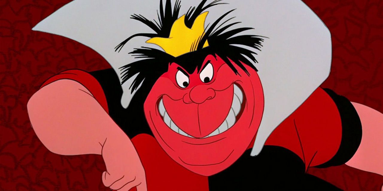 Queen of Hearts angry in Alice in Wonderland Cropped