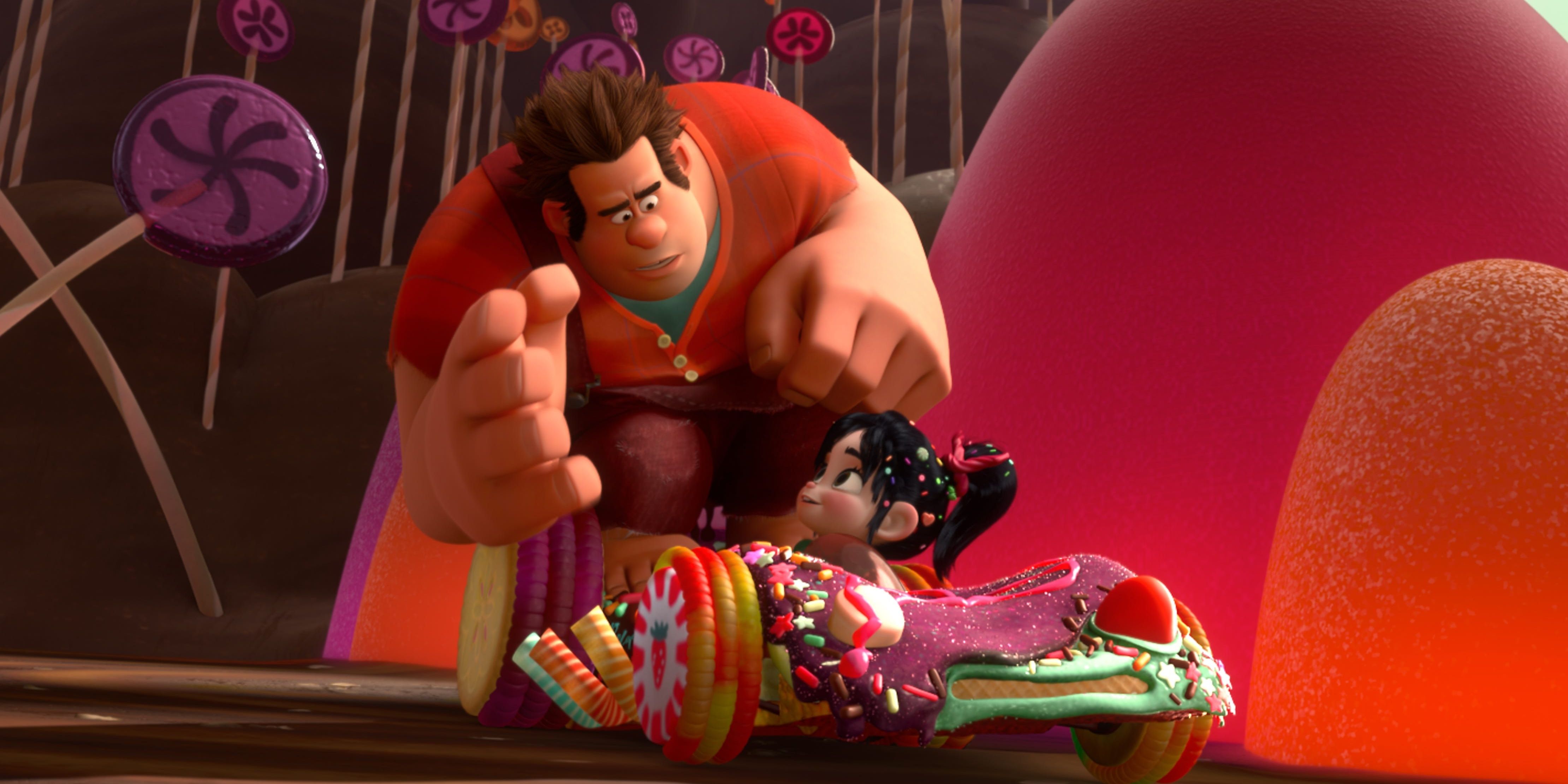 Ralph talking to Vanellope in Wreck-It Ralph Cropped
