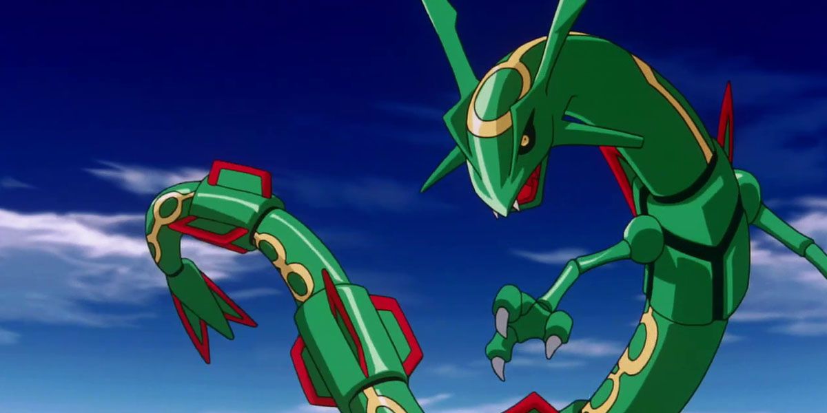 Rayquaza floats in the sky