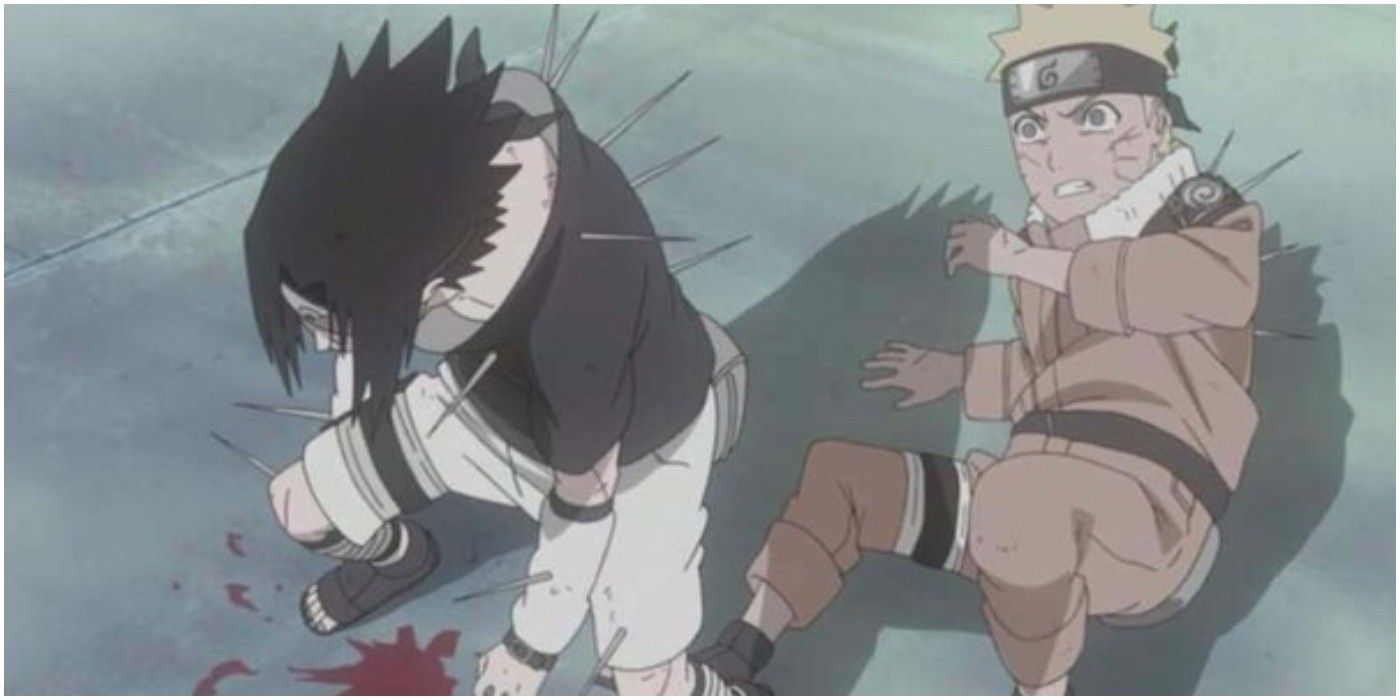 Sasuke Protects Naruto From Thousand Needles Of Death
