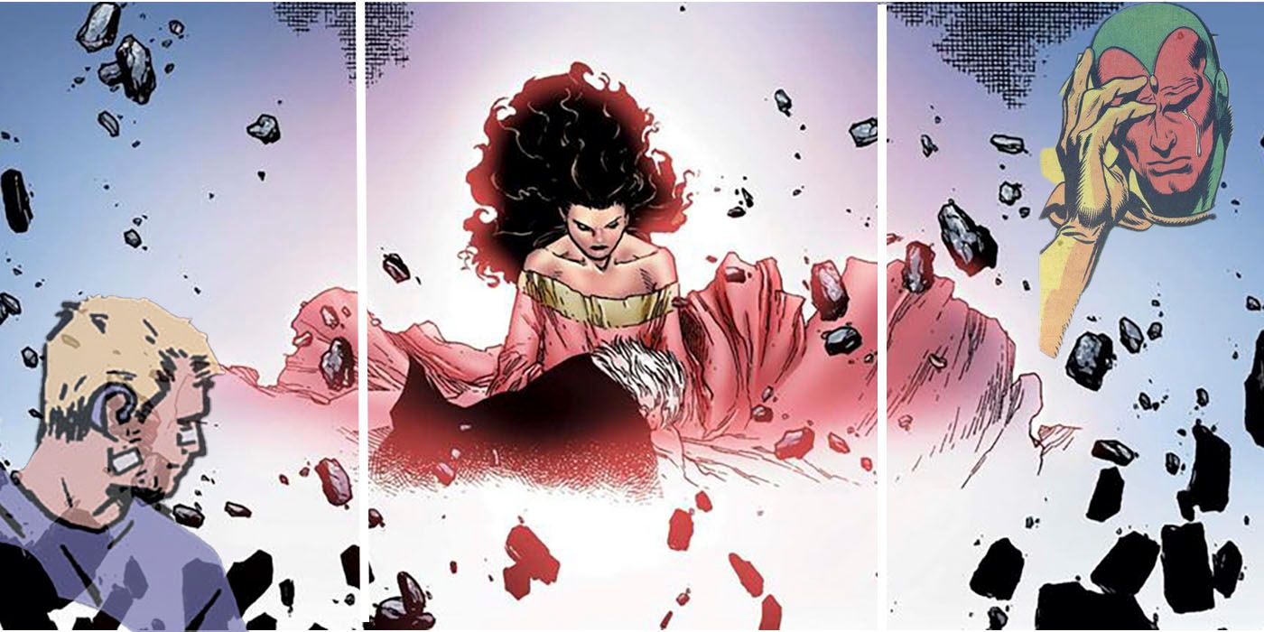 Scarlet Witch showing off her powers.