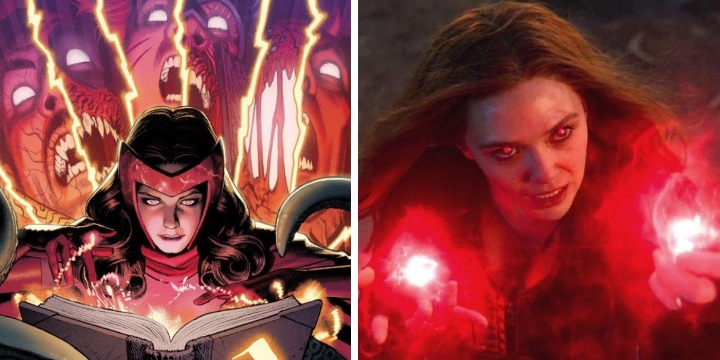 How do the powers of MCU Scarlet Witch compare to Comic Scarlet