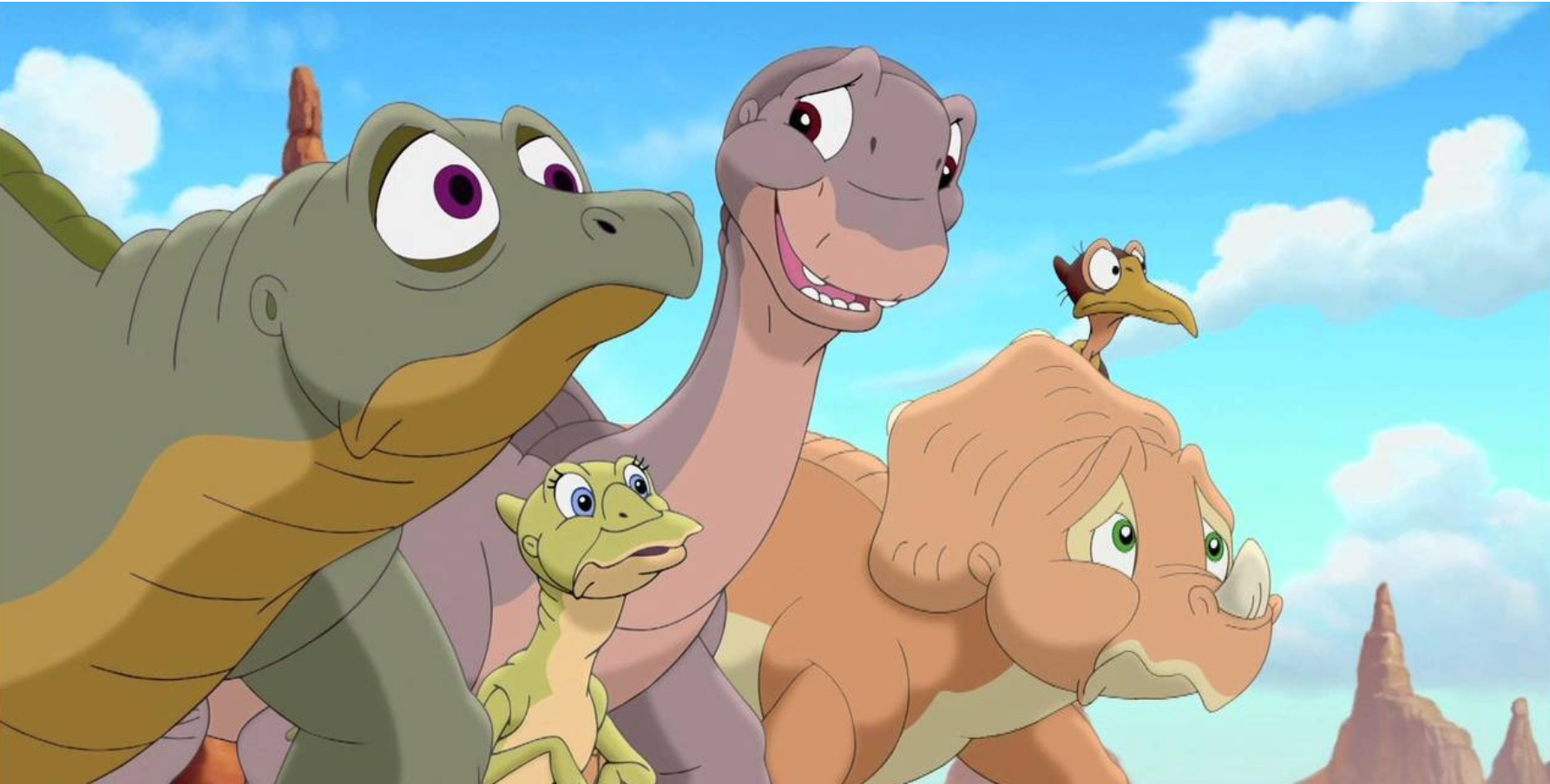 Dinosaur friends talking in Journey of the Brave
