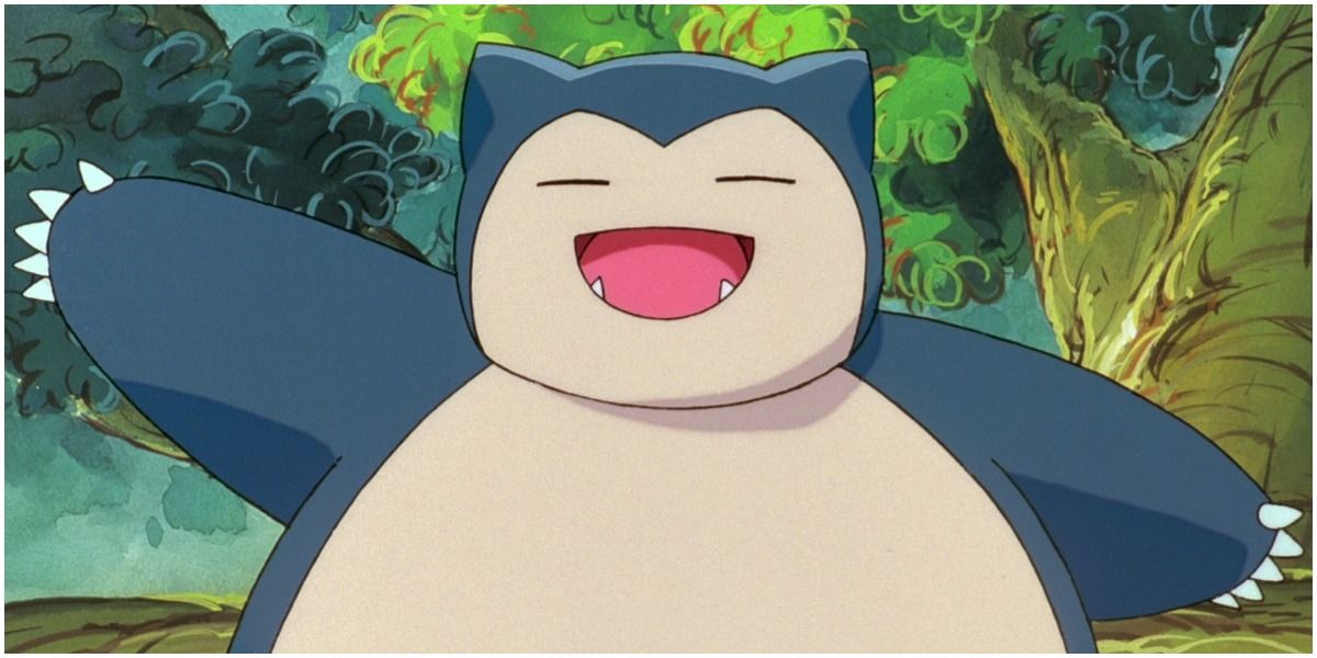 Snorlax is waving at someone or something