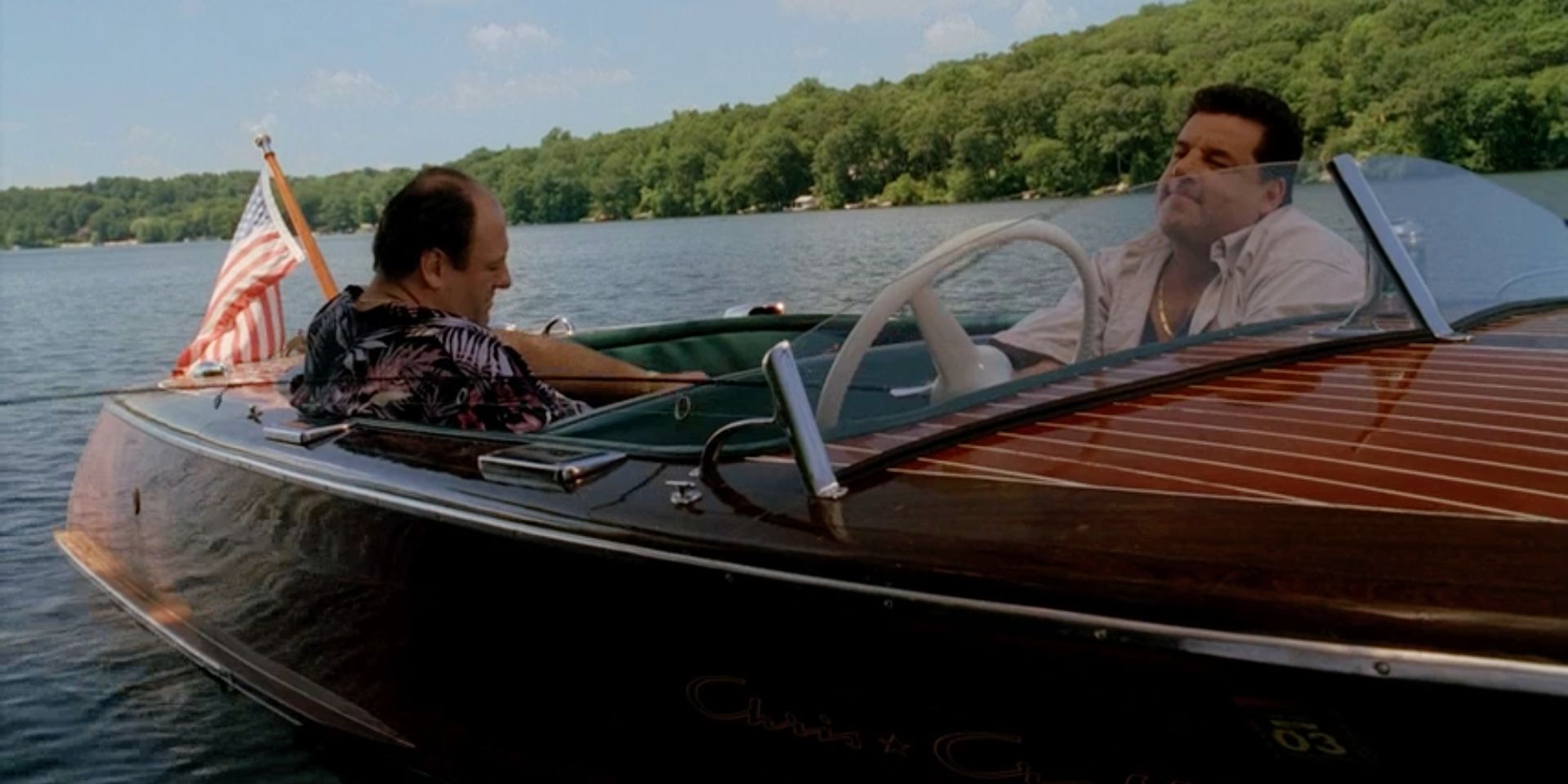 sopranos temporada 6B Tony e Bobby no barco