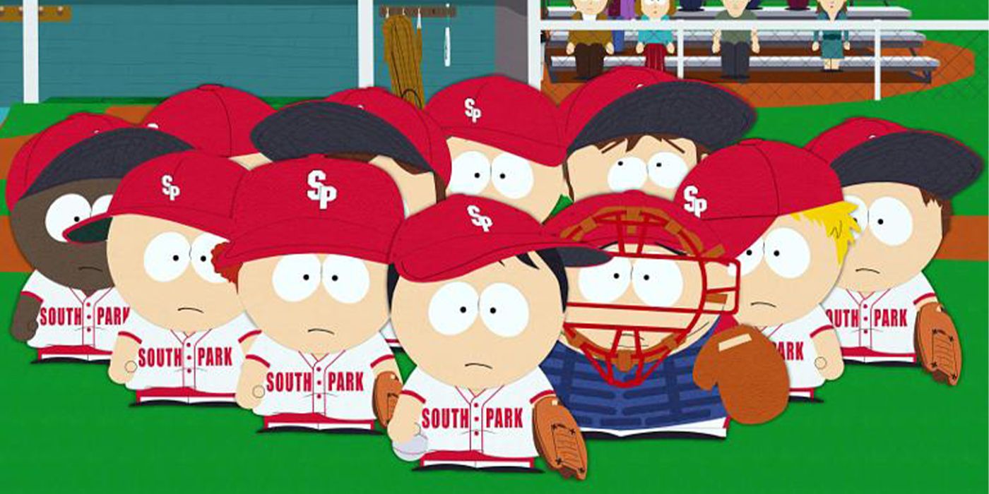 South Park kids play baseball