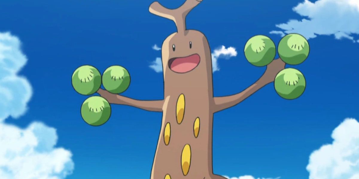 Sudowoodo is happy in the Pokemon anime