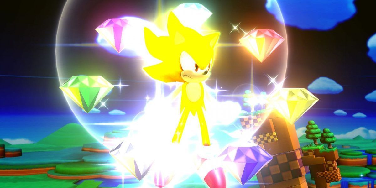 Sonic The Hedgehog using his Super Sonic Final Smash from Super Smash Bros.