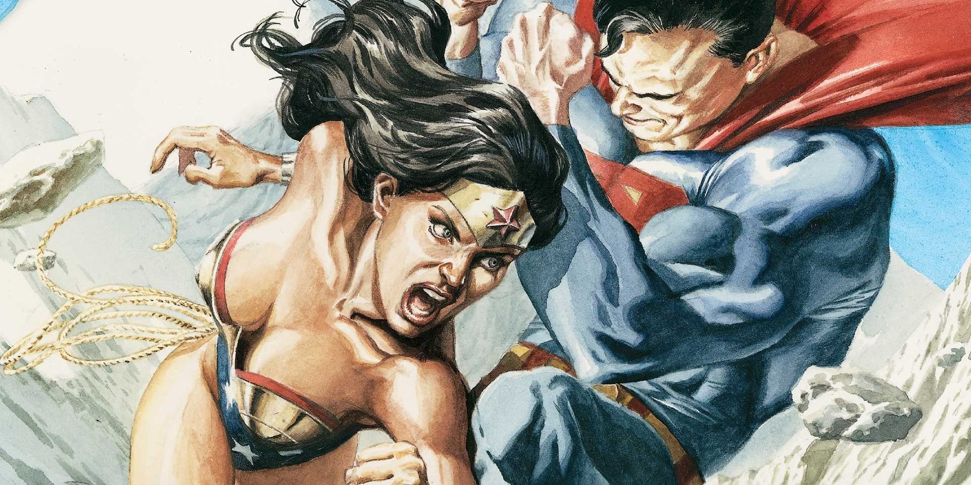 Superman fights Wonder Woman in DC Comics