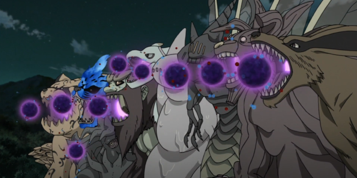All of the Tailed Beasts Firing A Tailed Beast Ball 