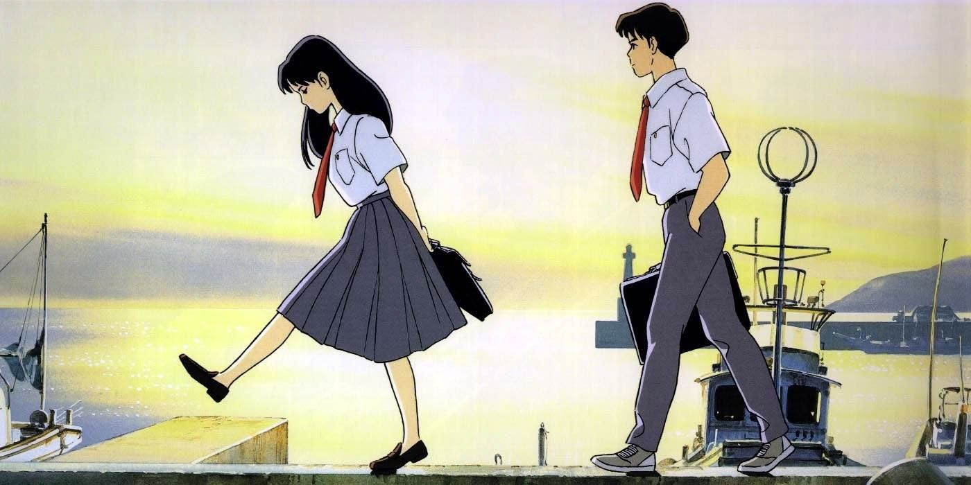 Taku and Rikako walking together in Ocean Waves