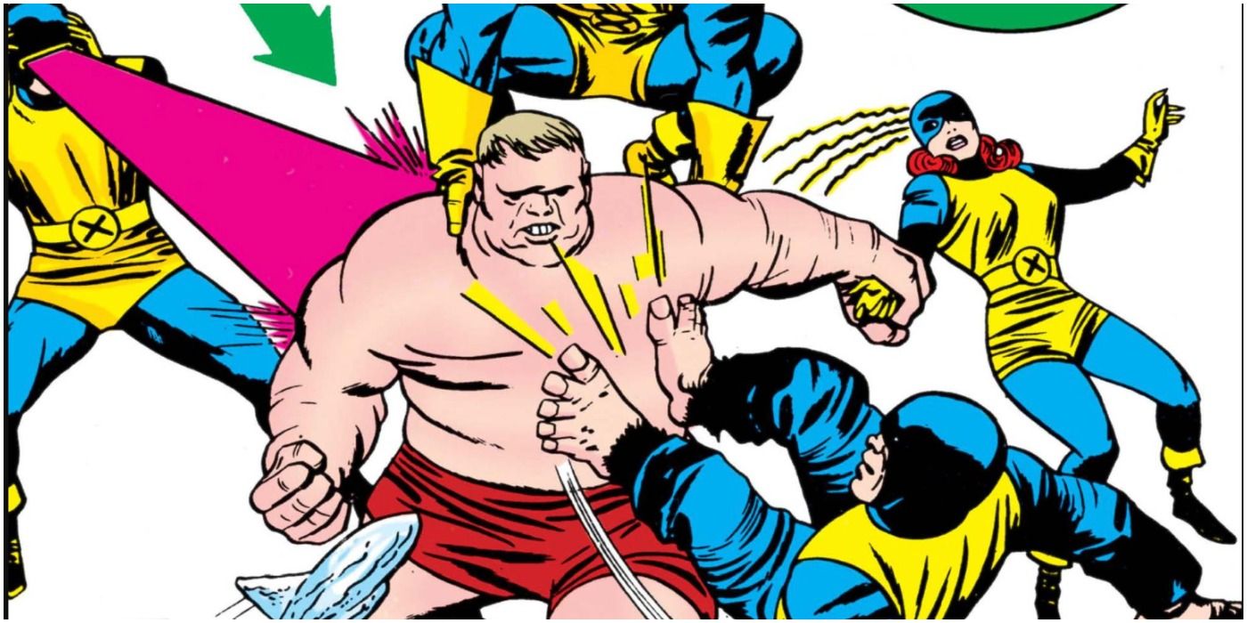The Blob's X-Men Debut Taking On Multiple Members Of The X-Men While Being Blasted By Cyclops' Laser