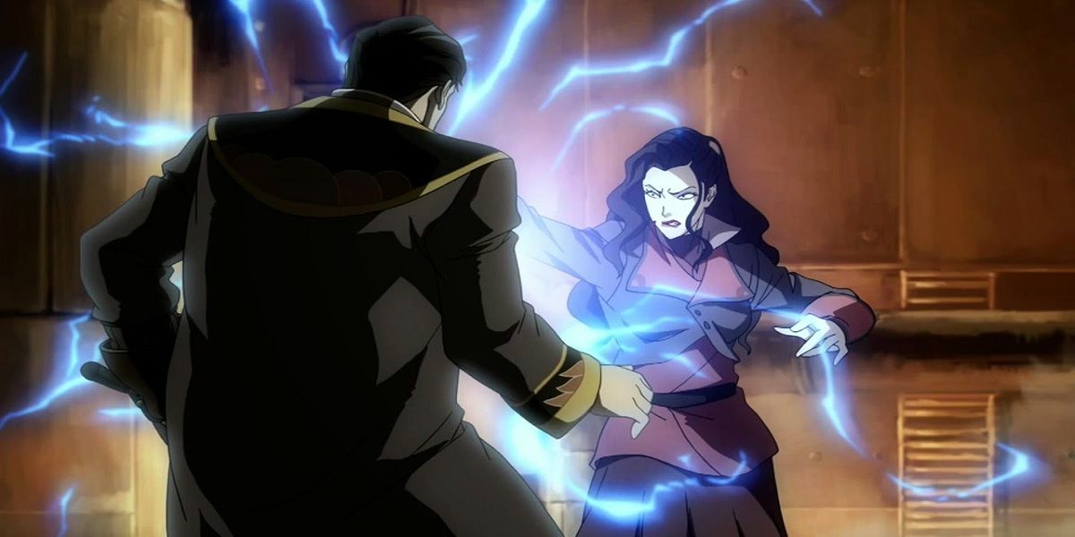 asami fighting off her father legend of korra