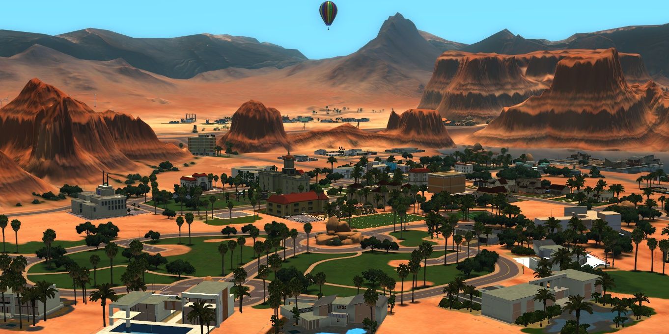 A landscape of Lucky Palms in The Sims 3.