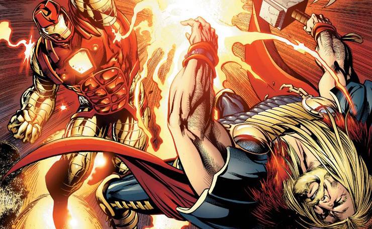 Iron Armory: 10 Facts That Prove Thorbuster Is Tony Stark's Deadliest Weapon, Not Hulkbuster 14 Thorbuster vs Thor.jpg?q=50&fit=crop&w=740&h=456&dpr=1