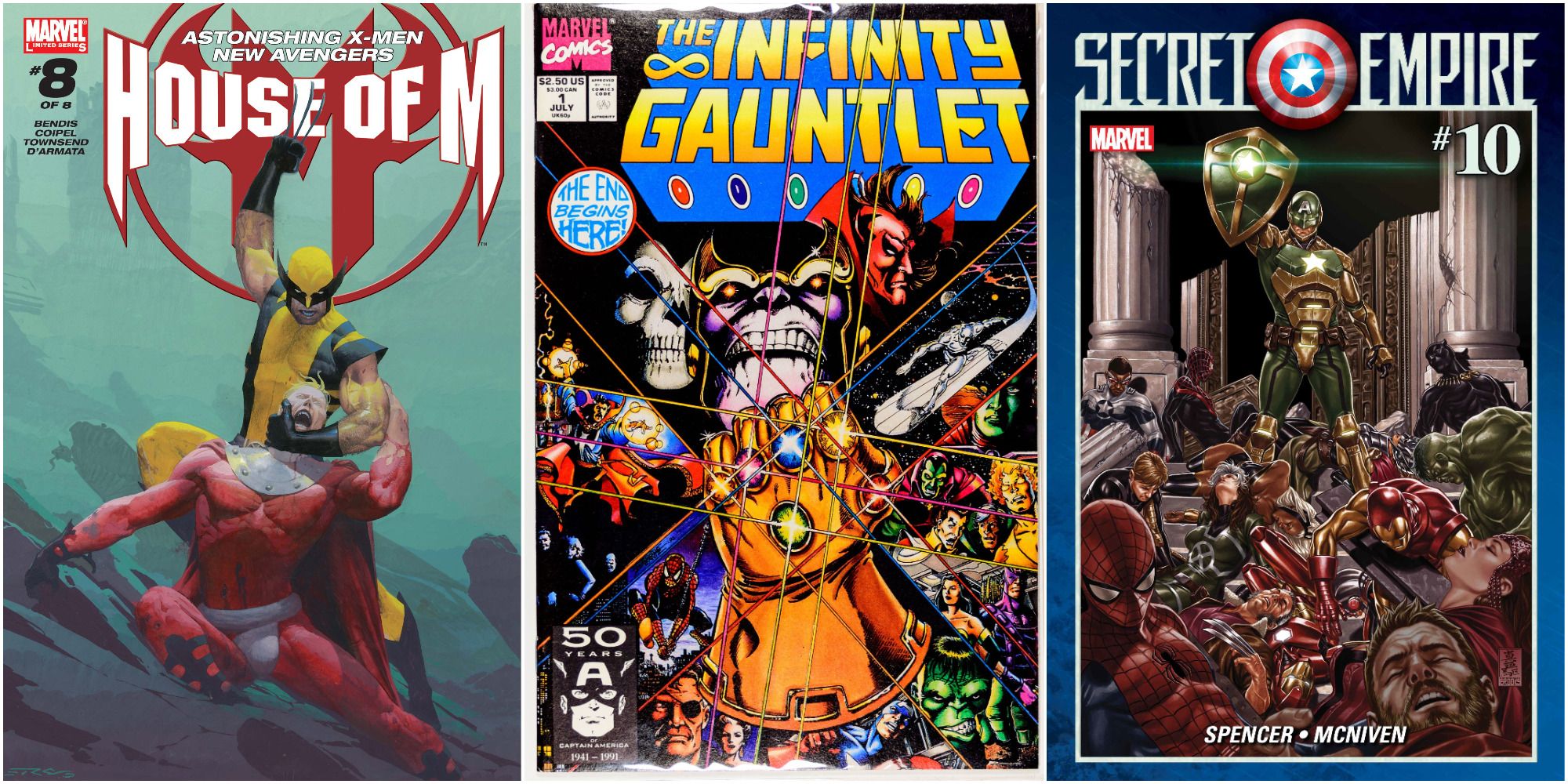 House of M, Infinity Gauntlet, and Secret Empire