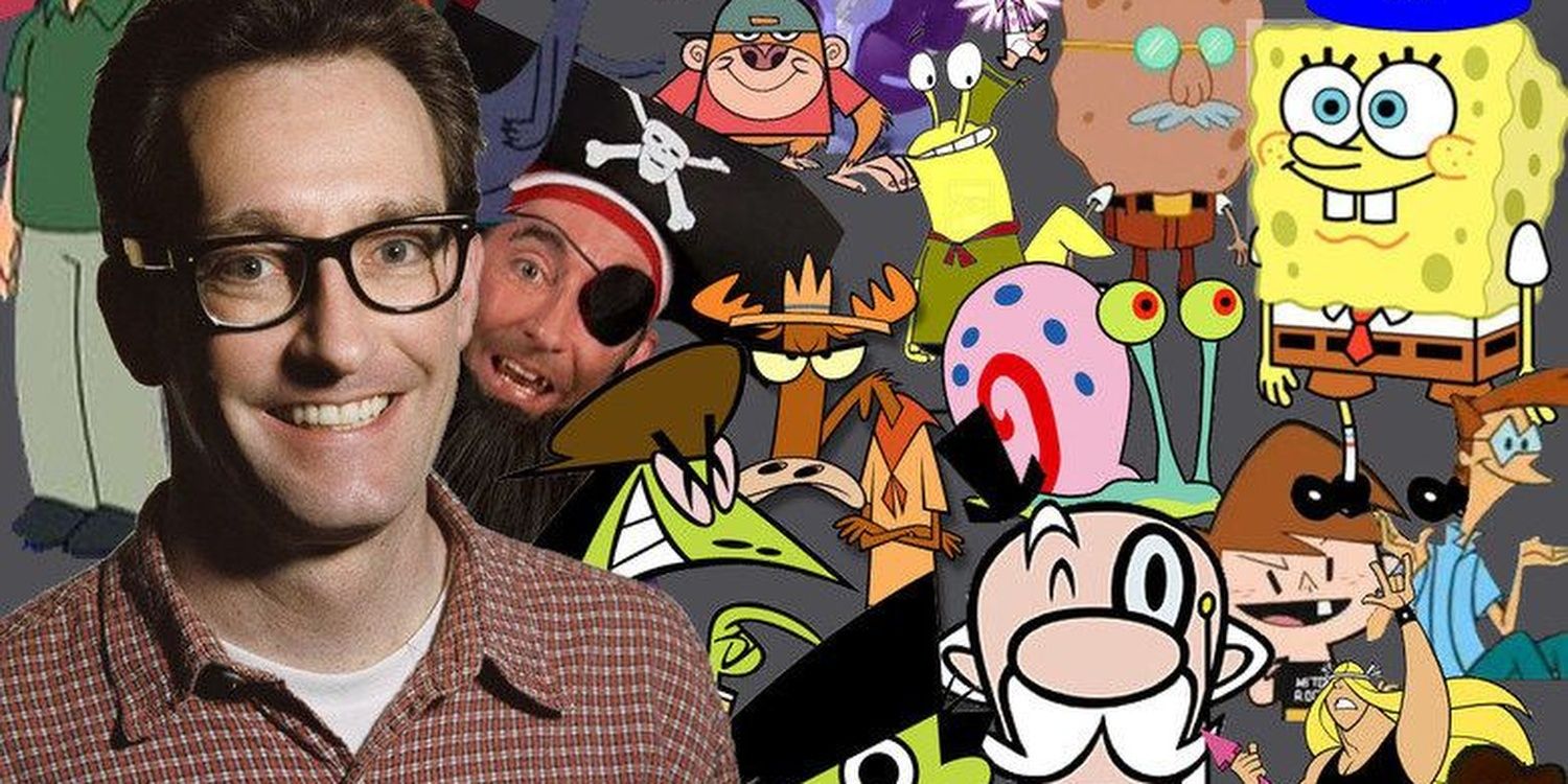 Tom Kenny with the characters he has voiced.