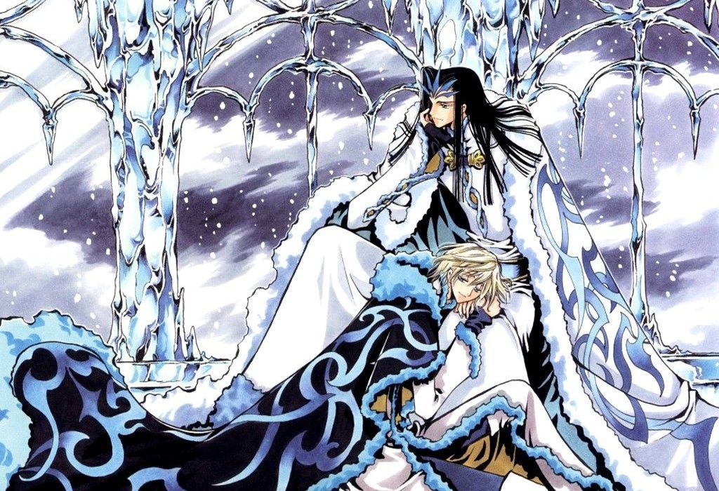Fai And Ashura Relaxing In Ice Palace In Tsubasa Reservoir Chronicle Illustration By Clamp