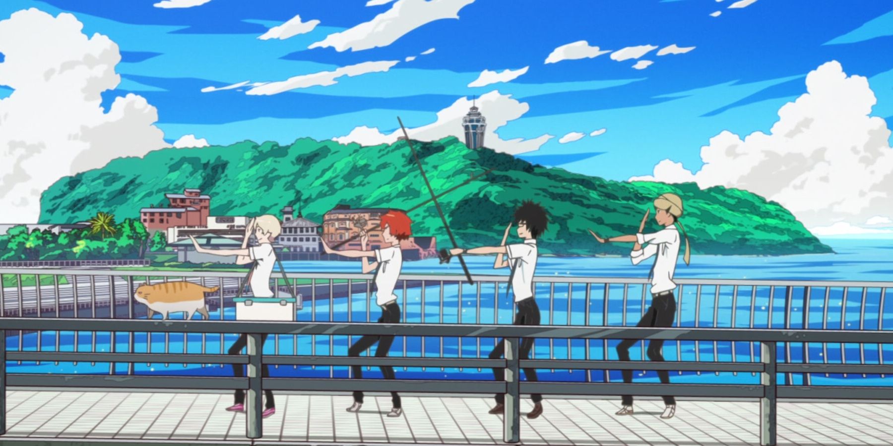 Tsuritama Anime Opening Tsurezure Monochrome Main Cast Synchronized Dance